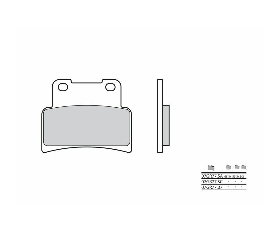 Plaquettes de frein BREMBO route carbone céramique - 07GR7707