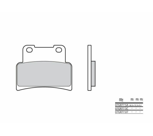 Plaquettes de frein BREMBO route carbone céramique - 07GR7707