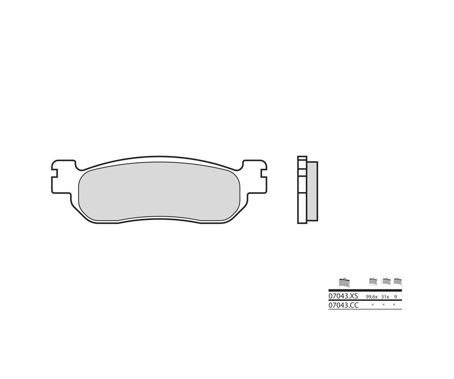 Plaquettes de frein BREMBO Scooter métal fritté - 07043XS