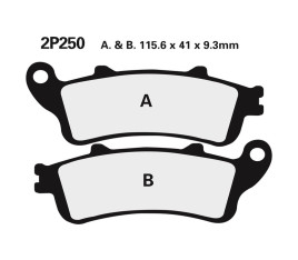 Plaquettes de frein NISSIN route /Off-Road métal fritté - 2P-250ST-R2