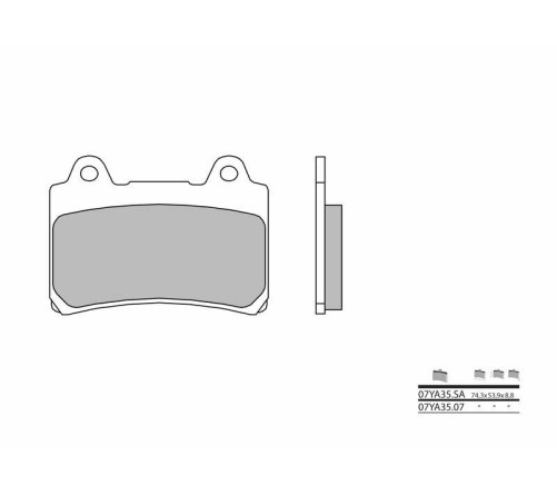 Plaquettes de frein BREMBO route carbone céramique - 07YA3507 - 1036255