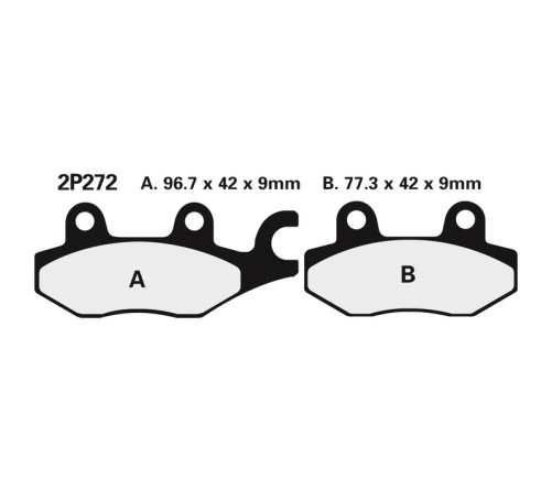 Plaquettes de frein NISSIN route semi-métallique - 2P-272NS - 1036717