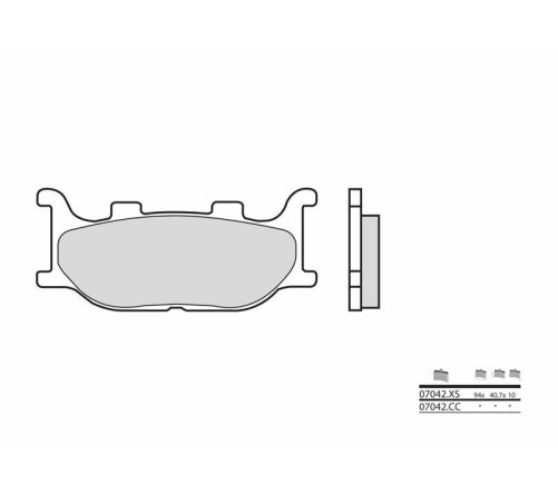 Plaquettes de frein BREMBO Scooter métal fritté - 07042XS - 1035738