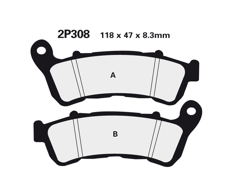 Plaquettes de frein NISSIN route /Off-Road métal fritté - 2P-308ST