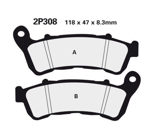 Plaquettes de frein NISSIN route /Off-Road métal fritté - 2P-308ST