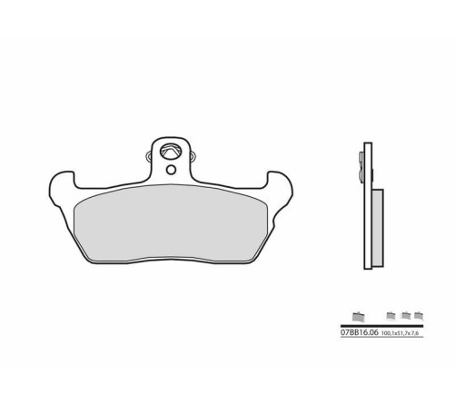 Plaquettes de frein BREMBO route carbone céramique - 07BB1606 - 1035819