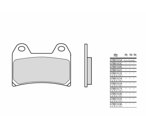 Plaquettes de frein BREMBO carbone céramique - 07BB19RC - 1035825