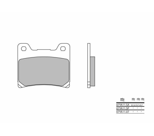 Plaquettes de frein BREMBO route métal fritté - 07YA11SA - 1036206