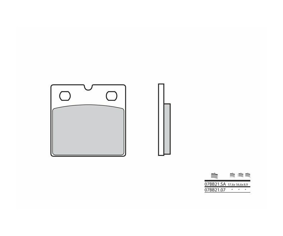 Plaquettes de frein BREMBO route métal fritté - 07BB21SA