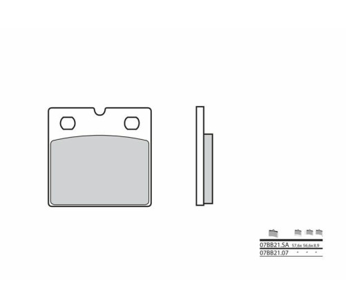 Plaquettes de frein BREMBO route métal fritté - 07BB21SA - 1035831