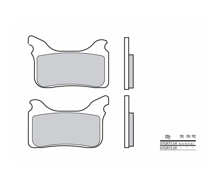 Plaquettes de frein BREMBO Off-Road métal fritté - 07GR75SX