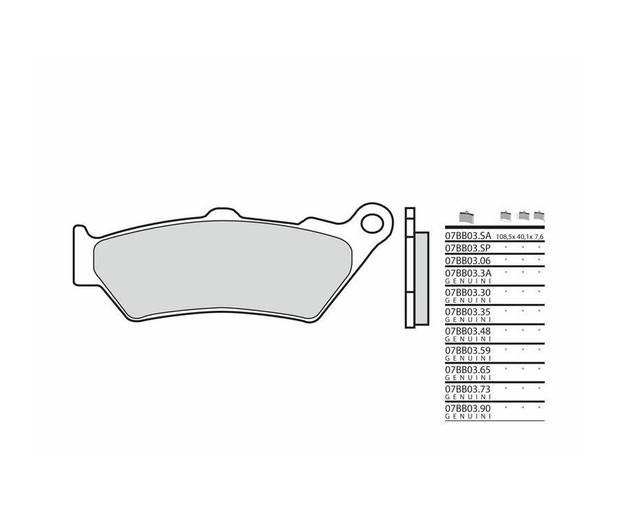 Plaquettes de frein BREMBO route métal fritté - 07BB03SA