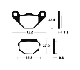 Plaquettes de frein TECNIUM MX/Quad métal fritté - MO86