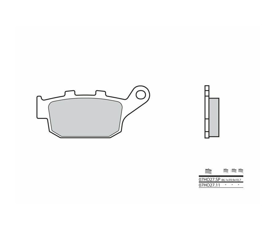 Plaquettes de frein BREMBO route métal fritté - 07HO27SP