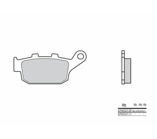 Plaquettes de frein BREMBO route métal fritté - 07HO27SP - 1035992