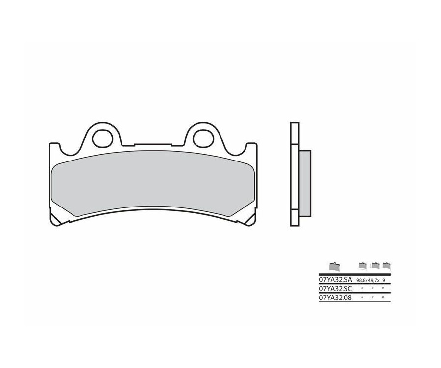 Plaquettes de frein BREMBO route métal fritté - 07YA32SA