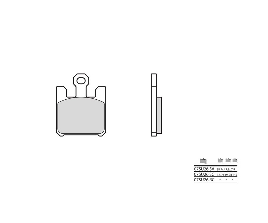 Plaquettes de frein BREMBO route métal fritté - 07SU26LA