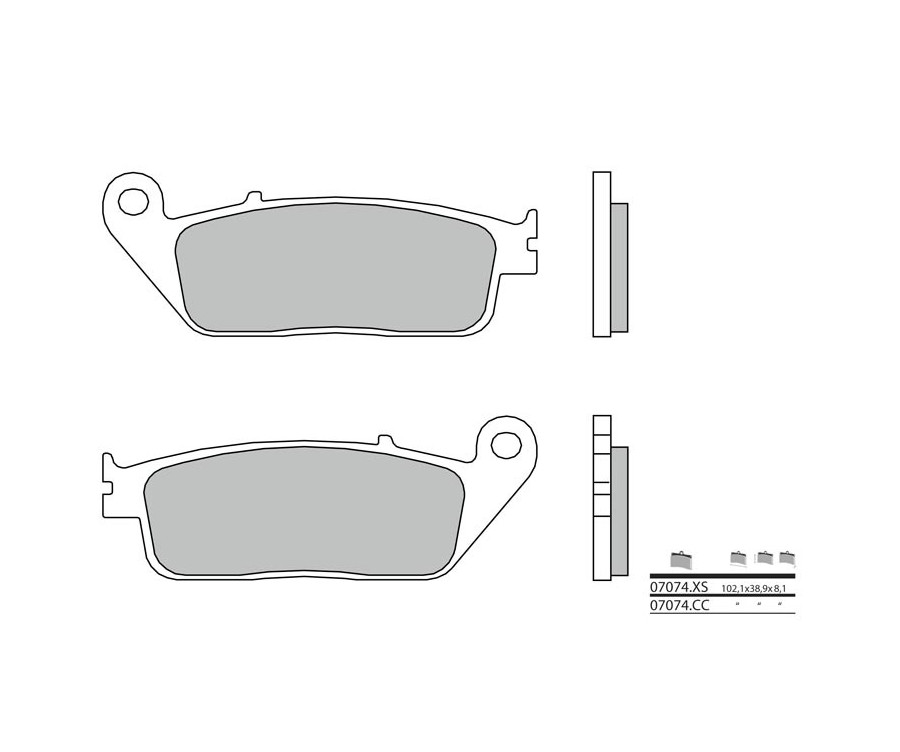 Plaquettes de frein BREMBO Scooter métal fritté - 07074XS