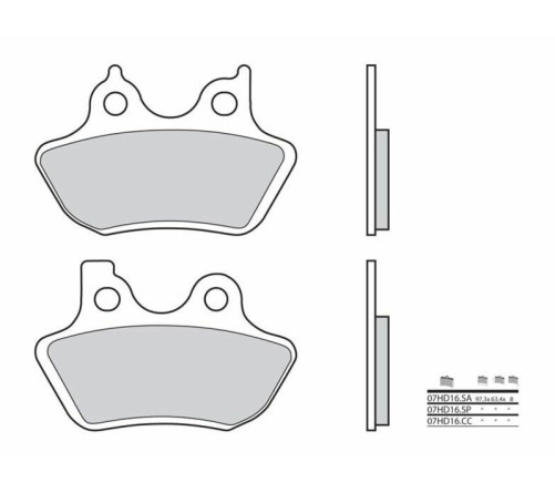 Plaquettes de frein BREMBO route métal fritté - 07HD16SA - 1035948