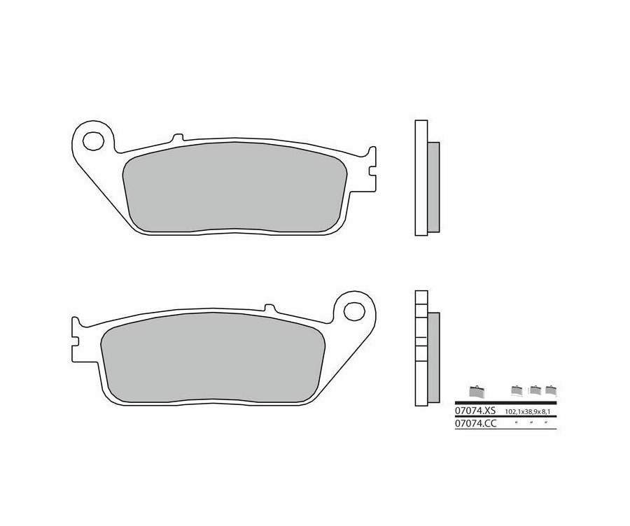 Plaquettes de frein BREMBO Scooter carbone céramique - 07074CC