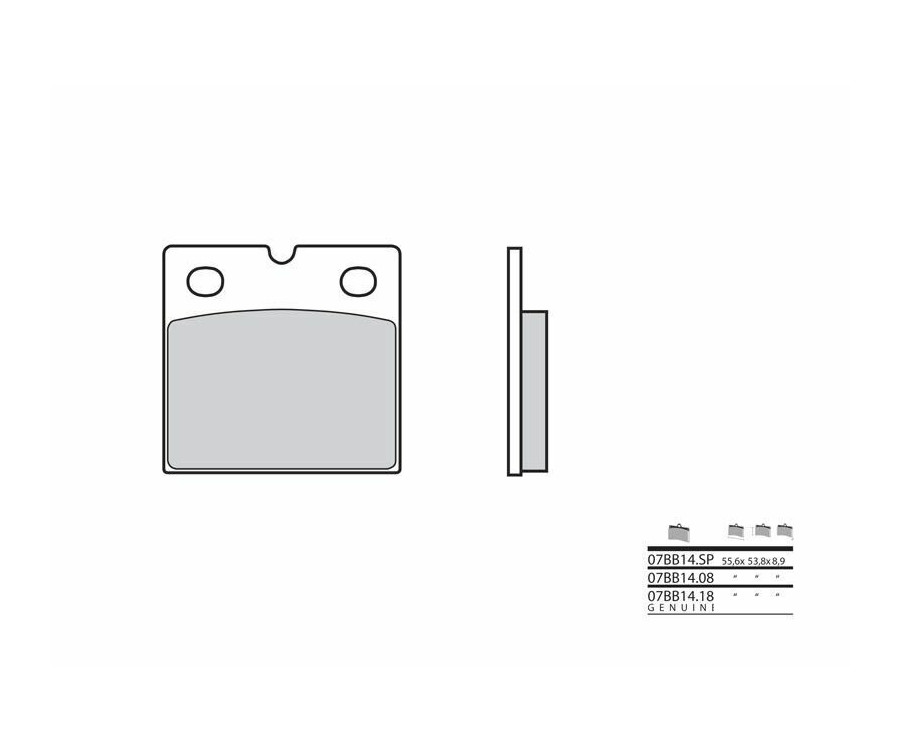 Plaquettes de frein BREMBO route métal fritté - 07BB14SP