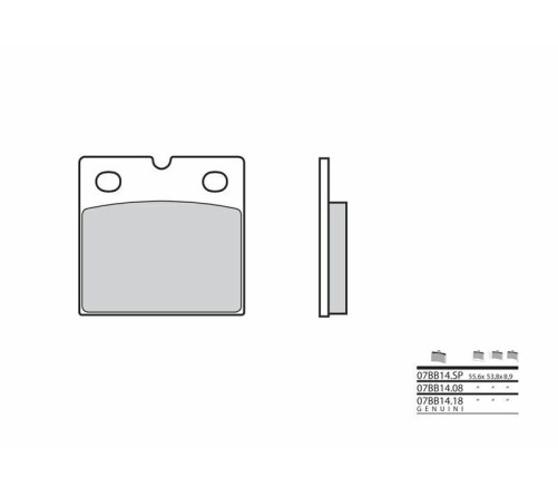 Plaquettes de frein BREMBO route métal fritté - 07BB14SP - 1035812