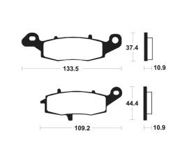 Plaquettes de frein TECNIUM Performance métal fritté - MR386 - 1023085