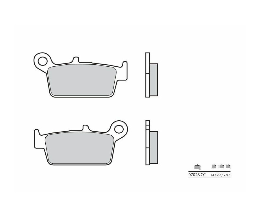 Plaquettes de frein BREMBO Scooter carbone céramique - 07028