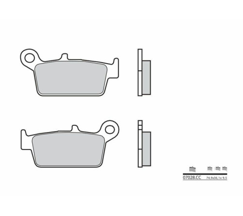 Plaquettes de frein BREMBO Scooter carbone céramique - 07028 - 1035685