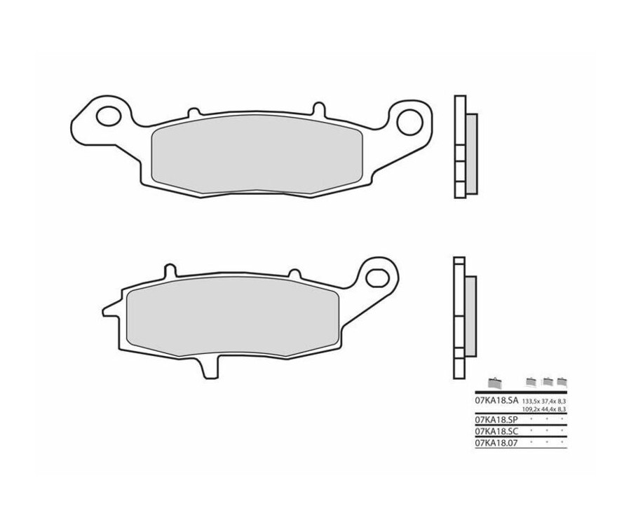 Plaquettes de frein BREMBO route métal fritté - 07KA18SA