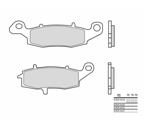 Plaquettes de frein BREMBO route métal fritté - 07KA18SA - 1036092