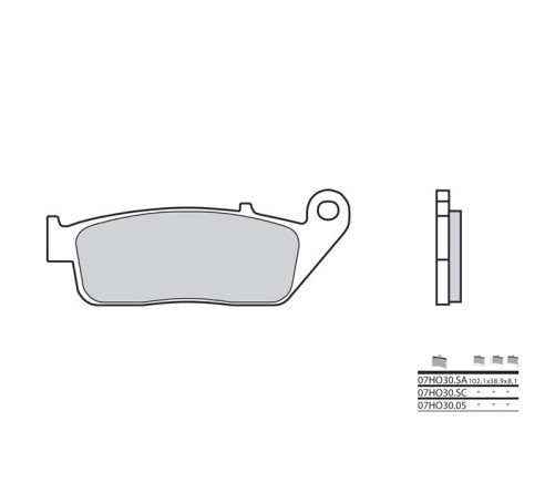 Plaquettes de frein BREMBO route métal fritté - 07HO30LA - 1036000