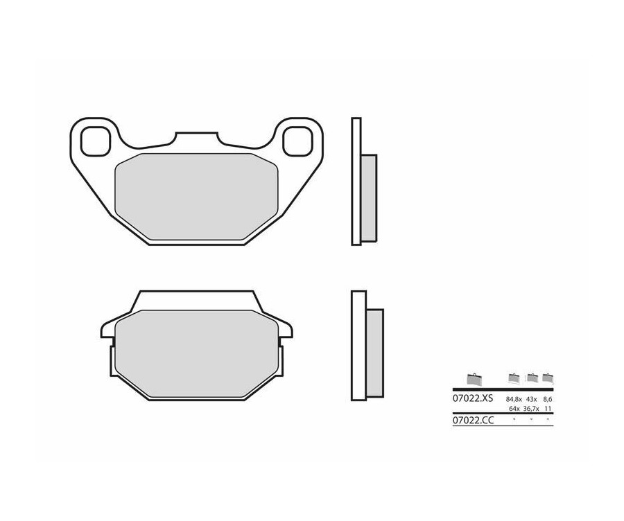 Plaquettes de frein BREMBO Scooter métal fritté - 07022XS