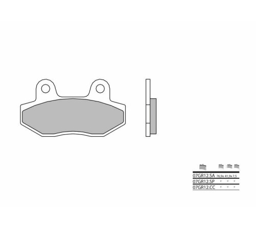 Plaquettes de frein BREMBO route carbone céramique - 07GR12CC - 1035873