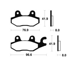 Plaquettes de frein TECNIUM Scooter organique - ME138