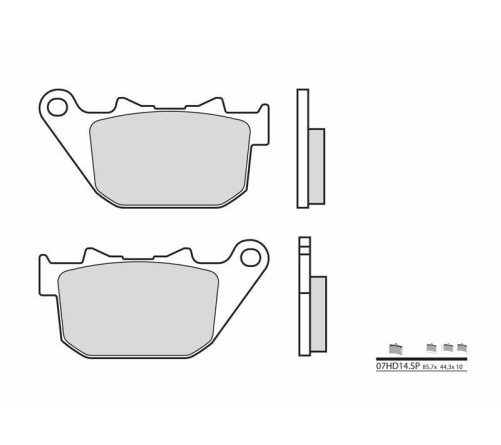 Plaquettes de frein BREMBO route métal fritté - 07HD14SP