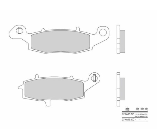 Plaquettes de frein BREMBO route métal fritté - 07KA15SP - 1036083