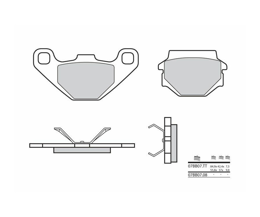 Plaquettes de frein BREMBO route carbone céramique - 07BB0708