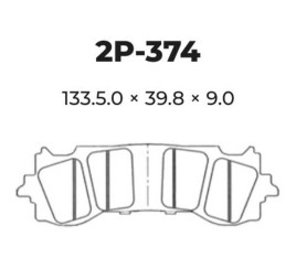 Plaquettes de frein NISSIN route /Off-Road métal fritté - 2P-374ST - 1049249