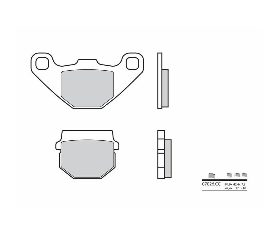 Plaquettes de frein BREMBO Scooter carbone céramique - 07026