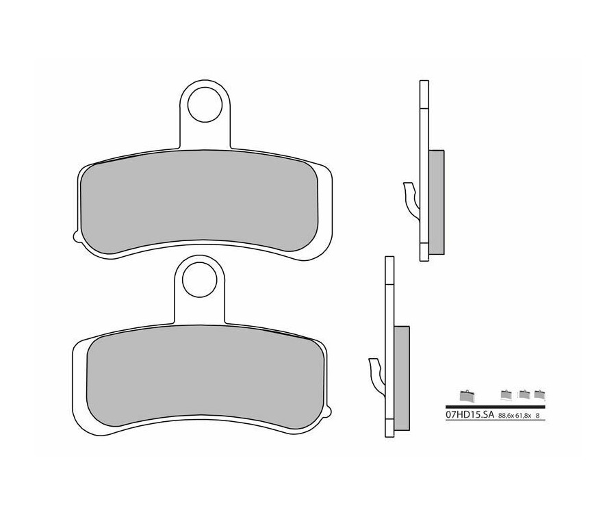 Plaquettes de frein BREMBO route métal fritté - 07HD15SA