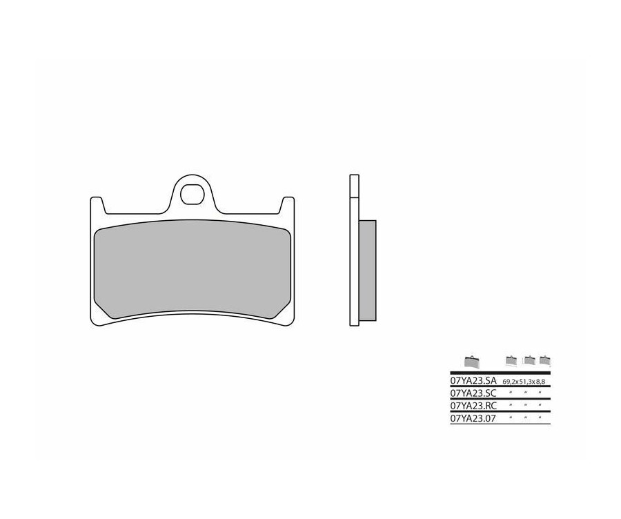 Plaquettes de frein BREMBO route carbone céramique - 07YA2307