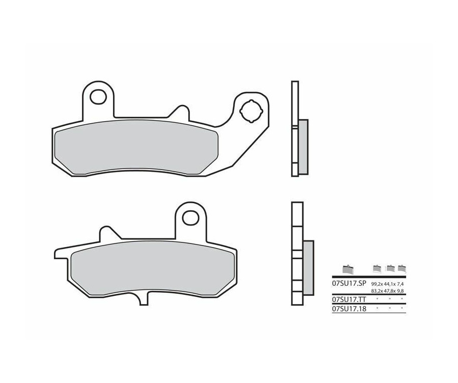 Plaquettes de frein BREMBO route métal fritté - 07SU17SP