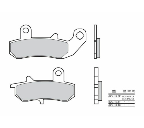 Plaquettes de frein BREMBO route métal fritté - 07SU17SP - 1036171