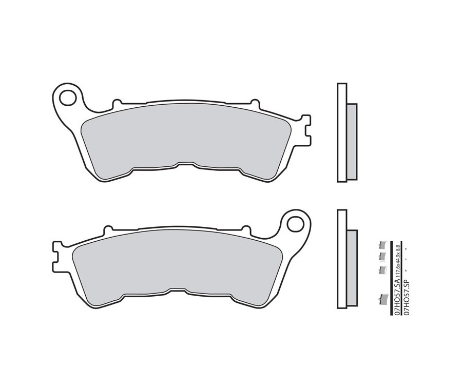 Plaquettes de frein BREMBO route métal fritté - 07HO57LA