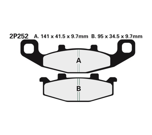 Plaquettes de frein NISSIN route semi-métallique - 2P-252NS - 1036700