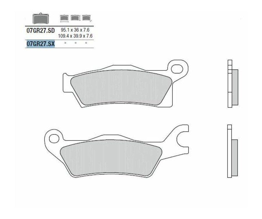 Plaquettes de frein BREMBO Off-Road métal fritté - 07GR27SX