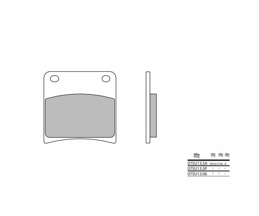 Plaquettes de frein BREMBO route métal fritté - 07SU13SA