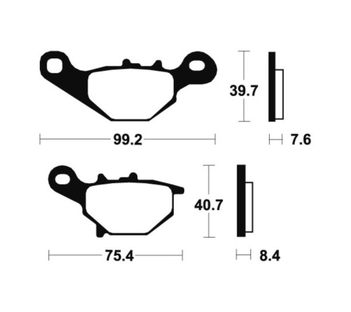 Plaquettes de frein TECNIUM Scooter organique - ME202 - 1022635