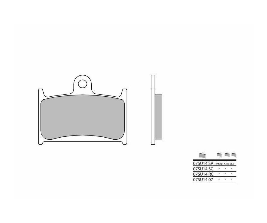 Plaquettes de frein BREMBO route métal fritté - 07SU14SA